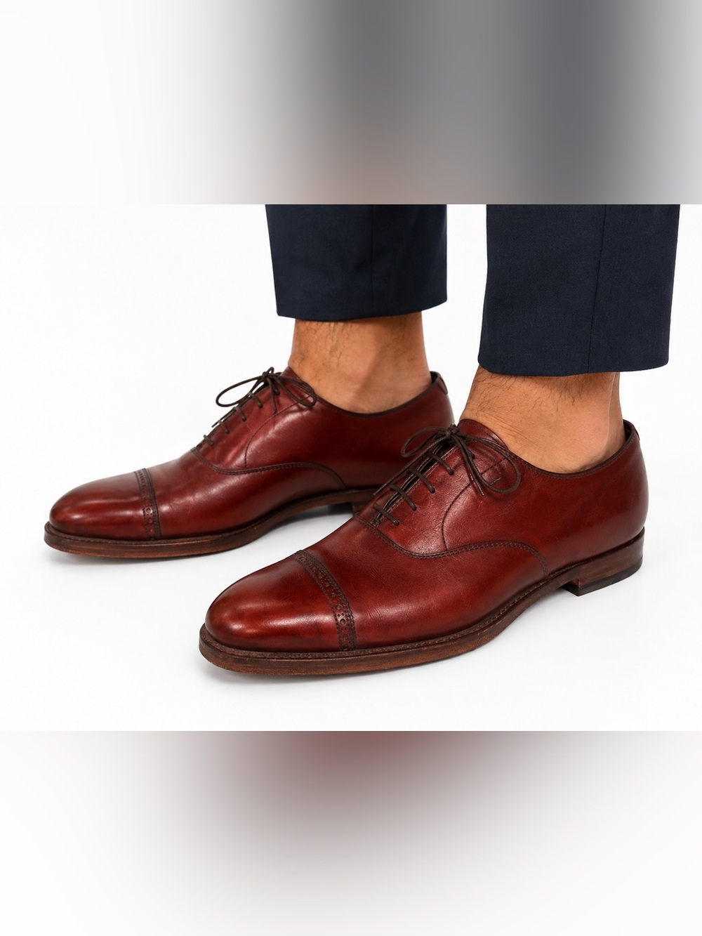 Brooks Brothers Size 9 Men's Leather Cap-Toe Oxfords